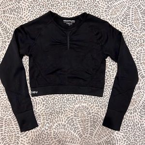 NEU Apparel Black Gaia Long Sleeve Crop Top size XS-S